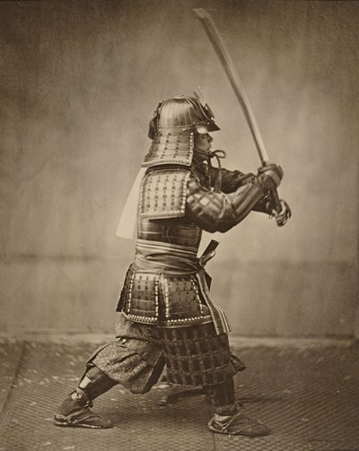 Samurai with Raised Sword by Felice Beato
